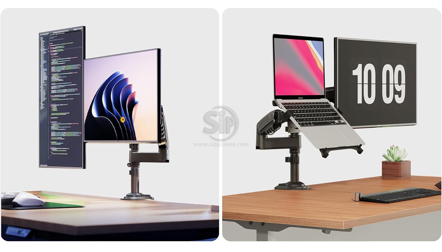 Support Universel de Moniteur North Bayou H180-FP  Double bras articulé pour écran et laptop